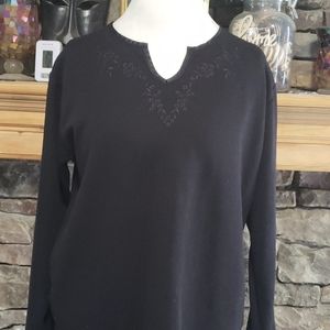 FLORAL NECK DETAIL TOP SZ 2XL